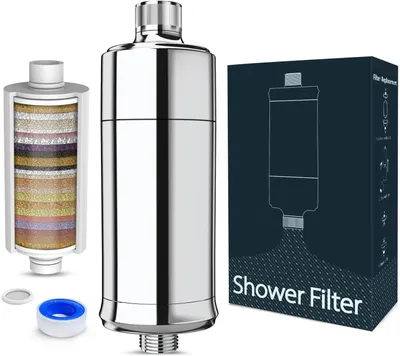 Produktbild von MEKO 32-Stufen Duschfilter, Ersetzbare Shower Filter Duschwasserfilter für hartes Wasser, Reduziert Chlor, Verunreinigungen, Schwermetalle, Filterkapazität 20,000 L, 1 Ersatz-Filterpatrone