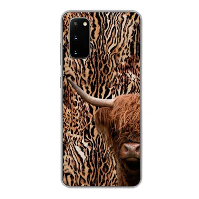 Produktbild von MuchoWow® Handyhülle Schutzhülle Hülle für Samsung Galaxy S20 Schottischer Highlander - Kuh - Pantherdruck Silikon Softcase Handy Hülle - Bild