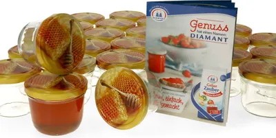 Zdjęcie produktu dla zestaw 100 słoików na przetwory 230 ml z pokrywką w kształcie plastra miodu Okrągłe słoiki do przechowywania przetworów