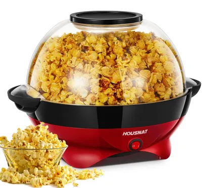 Popcornmaschine 5,5L 800W, Antihaft, leise, mit Rührwerk
