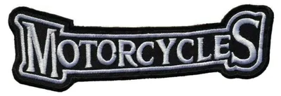 Aufbügelpatch "Motorcycles" 21 x 6 cm, Biker-Patch, DIY