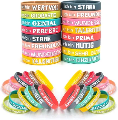 Produktbild von 36 PCS Motivationsarmbänder Silikon Armbänder Inspirierende,Party Mitgebsel