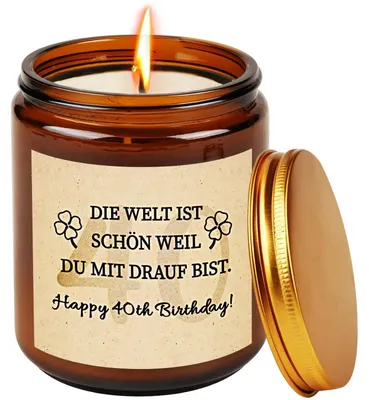 Produktbild von Duftkerze im Glas Weiß Lavendel Duft 50 Stunden Brenndauer Geschenk für Frauen