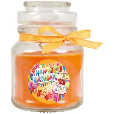 Produktbild von Duftkerze im Glas Honigmelone – Happy Birthday Cupcake, Bonbon Glas klein mit Deckel, ca. 30 Std. Brenndauer, Geschenk-Deko