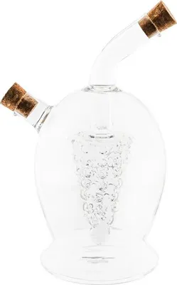 Produktbild von Öl- & Essigspender aus Glas 2-in1 mit Kork, 360 ml + 50 ml, Traubendesign