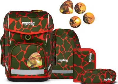 Produktbild von Ergobag Schulranzen-Set CUBO FeuerspeiBär 5-teilig, höhenverstellbar