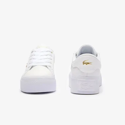 Zdjęcie produktu dla Lacoste Ziane Platform 124 2 CFA sneaker z gładkim wytłoczonym logo w kolorze białego złota - 3 United Kingdom - 35.5 EU - 5 US / White gold
