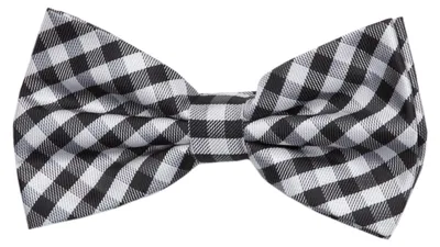 Produktbild von Fabio Farini - 1 Stück Herren Karomuster Fliegen - Männer Querbinder Vorgebunden Bowtie Schwarz/Weiß/Grau