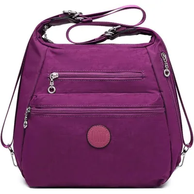Produktbild von Damen Rucksack 3in1 Umhängetasche Crossbody Tasche Wasserdicht Anti-Diebstahl Violett 31x13x24cm