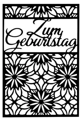 Stanzschablone Geburtstag 2, 9,4 x 14,4 cm, für Stanzmaschinen