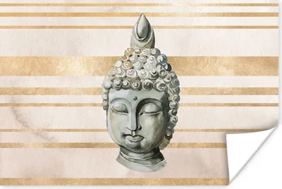 Produktbild von MuchoWow® Poster Buddha - Kopf - Weiß 60x40 cm - Schlafzimmerdekoration