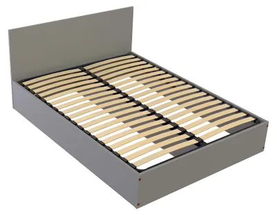 Image de Lit coffre 2 places en bois avec tête de lit -  140x190, Gris