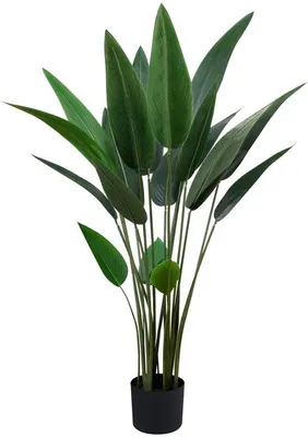 Produktbild von Künstliche Palme 120cm hoch mit Plastiktopf und dekorativen Blättern