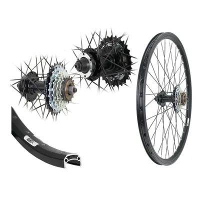 Produktbild von Aggro-X 24 Zoll Hinterrad Disk Hohlkammer Laufrad 6-Loch schwarz mit 6-fach Schraubkranz