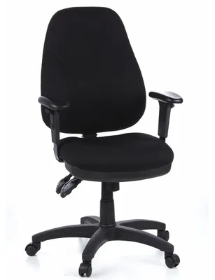 Produktbild von hjh OFFICE Profi Bürostuhl ZENIT PRO Ergonomischer Schreibtischstuhl mit Armlehnen (höhenverstellbar) Stoff Schwarz Drehstuhl für Büro, Zuhause