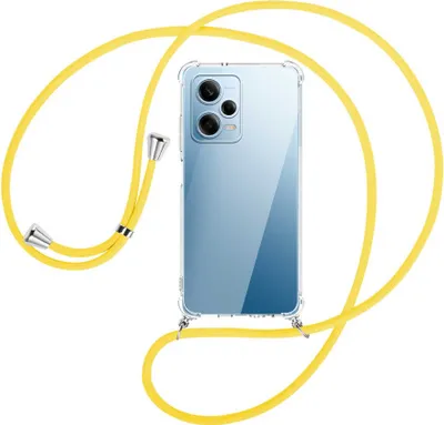 Produktbild von Handykette Backcover-Schutzhülle mit Band (Metall silberfarben) für Xiaomi Redmi Note 12 Pro (6.67'') - gelb