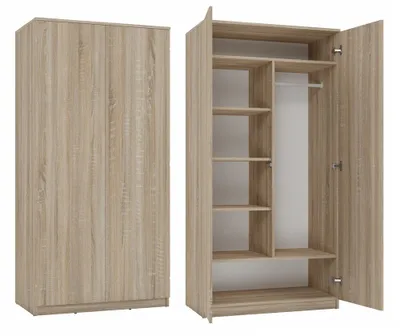 Produktbild von Kleiderschrank Wolfgang 90 cm mit 2 Türen Sonoma-Eiche