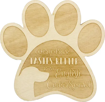 Produktbild von English Cocker Spaniel, Englische Cockerspaniel  - Tasse Untersetzer, graviert Untersetzer mit Hund, Geschenk für Hundeliebhaber von Art-Dog Marke