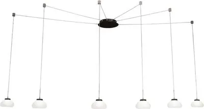 Immagine prodotto di Lampadario a sospensione Arabella a Led in metallo e vetro soffiato bianco 3547-46-102 Fabas Luce