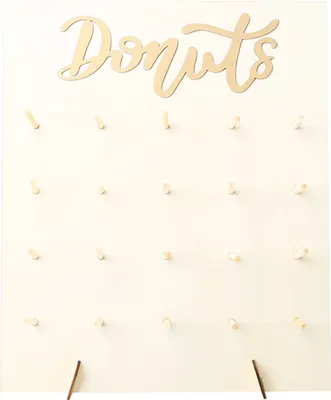 Produktbild von Decdeal Holz Donut Wandhalterung Donut Halter Hochzeit Dekoration ,Donut Wall Candy Bar 20 Kapazität Haushalts Dekoration Donuts Ständer für Hochzeit Lieferungen Babyparty Geburtstagsfeier Dekofiguren