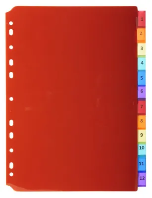 Produktbild von Exacompta Register PP transluzent 200µ 12-teilig DIN A4 farbig sortiert