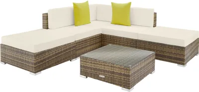 Produktbild von tectake® Aluminium Rattan Lounge Paris wetterfest und UV-beständig Dicke der Polster 10 cm