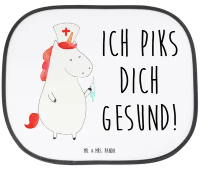 Produktbild von Mr. & Mrs. Panda Sonnenschutz Auto Einhorn Krankenschwester - Weiß - Geschenk, Unicorn, Sonnenblende, Krankenhaus, Fenster, Krankenpflegerin, für, Ärztin, Krankenpfleger