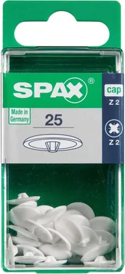 Produktbild von Spax Abdeckkappen weiß zum stecken (kreuz) - 25 Stk.