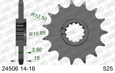 Produktbild von AFAM Kettenritzel 24506-15 Vorne für TRIUMPH MOTORCYCLES DAYTONA Stahl