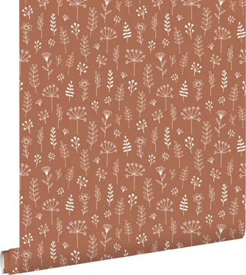 Obrázek produktu pro ESTAhome Tapety květinový vzor terakota a bílá 53 cm x 10,05 m