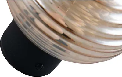 Immagine prodotto di Lampada da parete a LED, metallo, nero, touch dimmer, batteria ricaricabile, H 15,5 cm