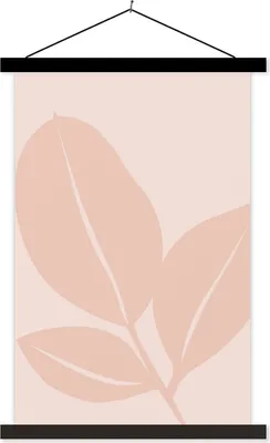 Produktbild von MuchoWow® Textilposter Sommer - Blätter - Rosa 40x60 cm mit schwarzem Rahmen - Wanddekorationen