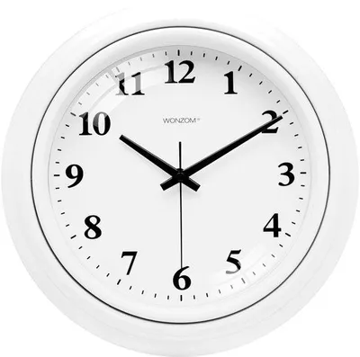 Produktbild von Moderne weiße Wanduhr 25 cm batteriebetrieben