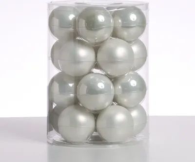 Christbaumkugel - Weihnachtsbaumkugel - Glas - D: 6cm - glänzend und matt - weiß - 20er Set