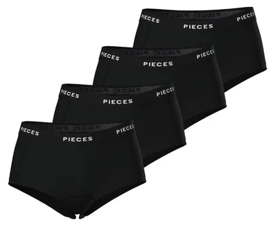 Image de Pieces shorty 4 pack pclogo lady boxer black femmes