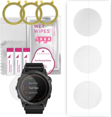 Produktbild von apgo 3 Stück Schutzfolie, klar, kompatibel mit Garmin Tactix 7 Pro Smartwatch, Hydrogel Displayschutzfolie mit Positionierhilfe, Displayfolie, robust und kratzfest