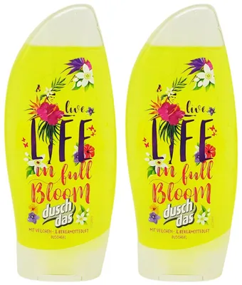 Produktbild von duschdas live Life in full Bloom Duschgel Veilchen & Bergamotte 2x 250ml