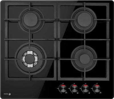 Produktbild von Fagor 3CFI-3GLSPA, Schwarz, Integriert, 59 cm, Gaskochfeld, Glas, 4 Zone(n)