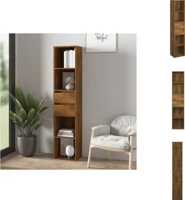 Obrázok produktu pre vidaXL Regál na knihy smoke oak 36x30x171 cm materiál na báze dreva - Regály a police na knihy