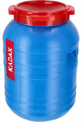 Produktbild von 30 l Kunststofffass - Gärfass und Einlegefass - Für Sauerkraut und Gurken - Regentonne für Wasser - Wiederverwendbar - Blau