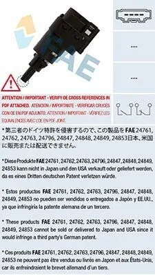 Produktbild von FAE Bremslichtschalter 24763 für VW Golf V Schrägheck (1K1) mechanisch