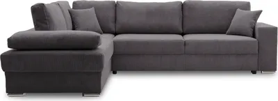 Produktbild von Ecksofa mit schlaffunktion, Schlafsofa mit Bettkasten, L-förmig, FESTINA 290/230cm LINKS, Dunkelgrau