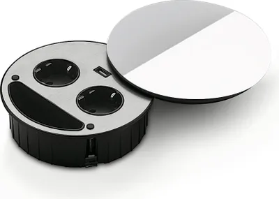 Produktbild von SMILE Doppelsteckdose USB in WEISS / Tischsteckdose / Steckdose / Doppel-Steckdose
