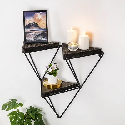 Produktbild von Skye Decor, Freesia, Wandregal, Schwarz, 100 % FICHTENHOLZ, 57 x 15 x 45 cm
