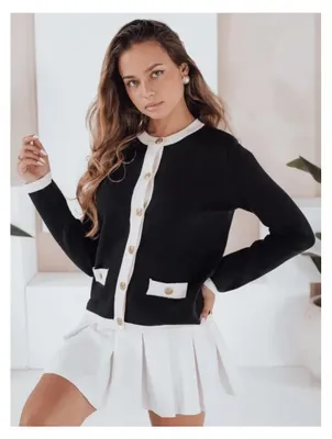 Zdjęcie produktu dla Dstreet Damski czarny sweter Syncive zapinany na guziki S/M