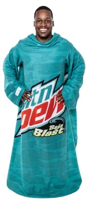 Produktbild von Snuggie Original – Fleecedecke – mit Ärmeln – Mountain Dew Grün, Retro-Blau
