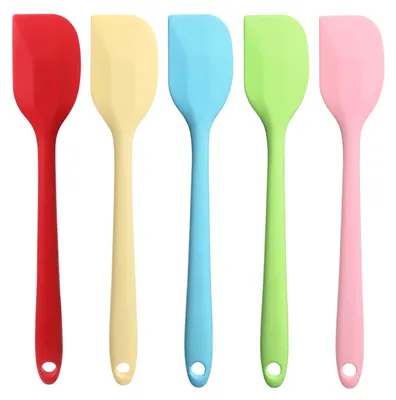 Produktbild von Silikonspatel, hitzebeständig, antihaftbeschichtet, Teigschaber, Kochlöffel zum Backen, Mischen, Rühren und Abschaben, 5 Stück