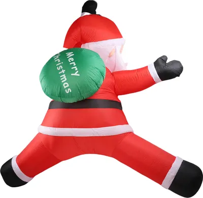 Produktbild von 5.9ft Xmas aufblasbare Weihnachtsmann im Freien Nachbildungation kletternde Weihnachtsmann mit Geschenk Tasche aufblasen Nachbildung eingebaut in LED-Licht für Hof Wand Garten Fenster US-Stecker