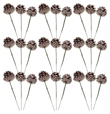 Produktbild von 30 Stück Tannenzapfen Dekoration für Winterfeiertage - Tannenzapfen-Ornamente für Weihnachtsbäume, Blumen und festliche Dekorationen