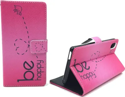 Produktbild von Handyhülle Tasche für Handy Sony Sony Xperia M4 Aqua Be Happy Pink